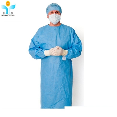 Knitted Cuff Surgical gown Utrosonic Welding 45gsm sterilization individul package